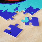 陰陽符号の赤と青芸術的 ジグソーパズル (側面)