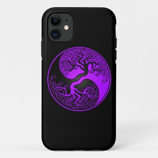 陰陽紫色および黒い生命の樹 Case-Mate iPhoneケース (裏面)