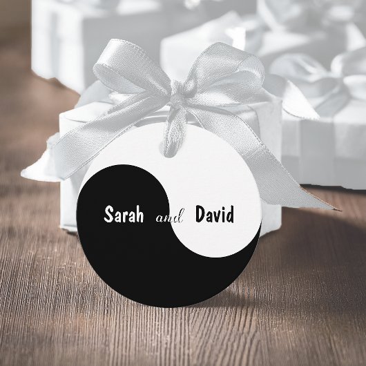 陰陽結婚の白黒の新郎新婦 フェイバータグ