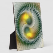 陰陽緑黄色の抽象芸術フラクカラフルタル フォトプラーク (側面)