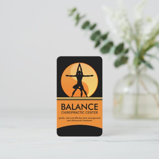 陰陽自然セラピーカイロプラクター垂直 名刺 (スタンド正面)