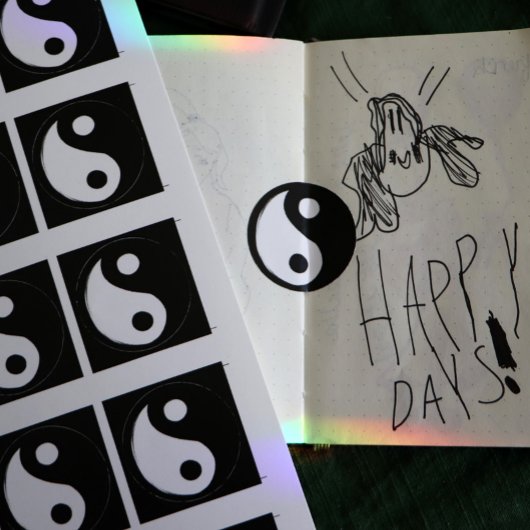 陰陽記号（濃色と淡色） ラウンドシール