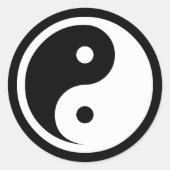 陰陽記号 – 無地の tattooデザイン2 ラウンドシール (正面)