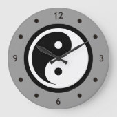 陰陽記号 – 無地の tattooデザイン2 ラージ壁時計 (正面)