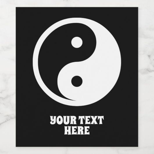 陰陽記号 – 無地の tattooデザイン2 ワインラベル (シングルラベル)