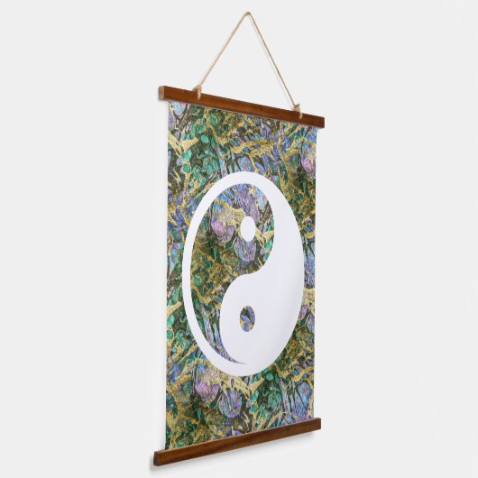 陰陽記号 – 無地の tattooデザイン2 吊り下げ型タペストリー (傾斜あり)