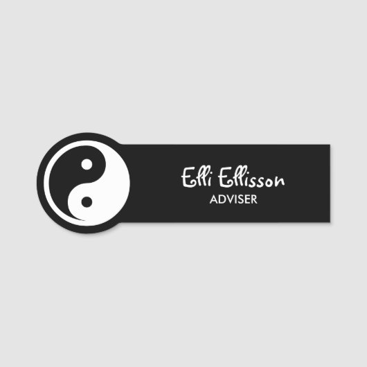陰陽記号 – 無地の tattooデザイン2 名札 (正面)