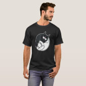 陰陽記号 猫 犬 動物 かわいい ペットオーナー Tシャツ (正面フル)