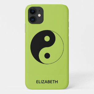 陰陽記号 緑パーソナライズされた iPhone 11 ケース