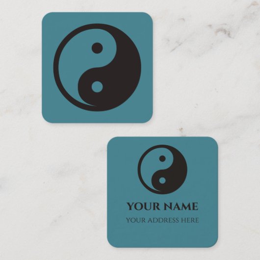 陰陽記号 – tattoo無地のデザイン スクエア名刺 (正面/裏面)