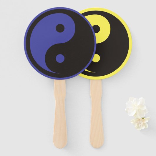 陰陽記号 – tattoo無地のデザイン ハンドファン (正面&裏面)