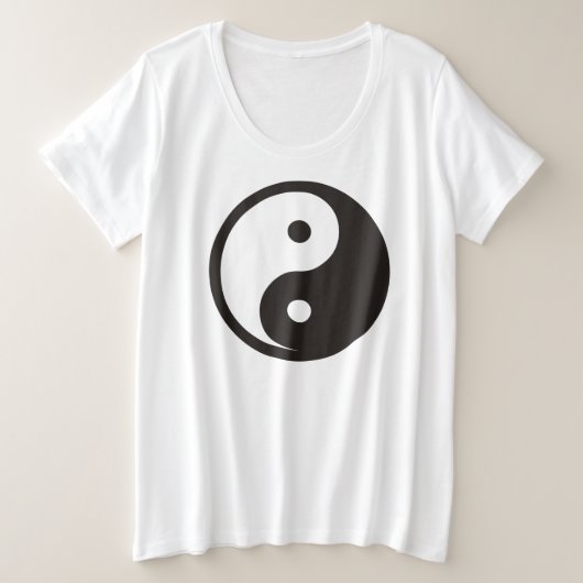 陰陽記号 – tattoo無地のデザイン プラスサイズTシャツ (デザイン正面)