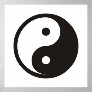 陰陽記号 – tattoo無地のデザイン ポスター