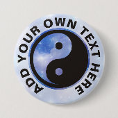 陰陽記号 – tattoo無地のデザイン 缶バッジ (正面)