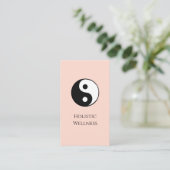 陰陽記号QRコードバラ金ゴールドシンプルホリスティック 名刺 (スタンド正面)