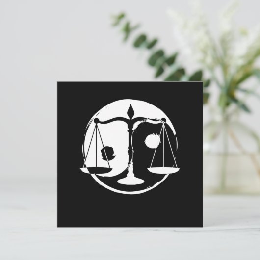 陰陽調和弁護士天秤座〔占星術の〕十二宮図サインゼンギフト 招待状 (スタンド正面)