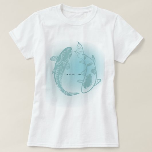 陰陽調和 – コイのバランス Tシャツ (デザイン正面)