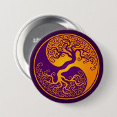 陰陽金紫色の生命の樹 缶バッジ (正面&裏面)