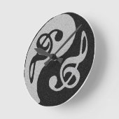 陰陽音符 ラウンド壁時計 (傾斜)