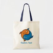 陰陽魚のキャラクター トートバッグ (正面)