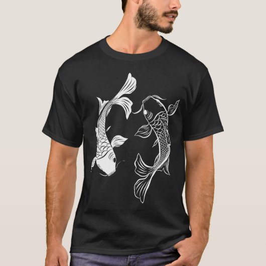 陰陽魚コイ魚 Tシャツ (正面)