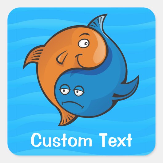 陰陽魚漫画 スクエアシール (正面)