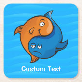 陰陽魚漫画 スクエアペーパーコースター (正面)