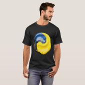 陰陽 ウクライナ 青と黄色 Tシャツ (正面フル)