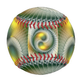 陰陽 グリーン イエロー 抽象的 カラフル フラクタル 野球ボール