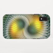 陰陽 グリーン イエロー 抽象的 カラフル フラクタル Case-Mate iPhoneケース (裏面(横))