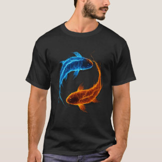 陰陽 - バランス - スピリチュアル - 日本の鯉 Tシャツ