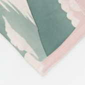 陰陽、フローラマウンテンピンクセージティール(緑がかった色) フリースブランケット (角)