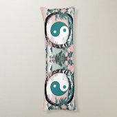 陰陽、フローラマウンテンピンクセージティール（緑がかった色） ボディピロー (裏面 (縦))