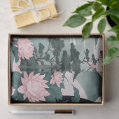 陰陽、フローラマウンテンピンクセージティール（緑がかった色） 薄葉紙 (ギフト)