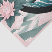 陰陽、フローラマウンテンピンクセージティール（緑がかった色） 薄葉紙 (詳細)