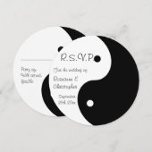 陰陽 ブラック＆ホワイト RSVP ウェディング 招待状 (正面/裏面)