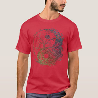 陰陽 ライフツリー 易経 気功 ヨガ 道教 フレンド Tシャツ