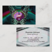 陰陽、天使の翼およびハート 名刺 (正面/裏面)