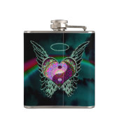 陰陽、天使の翼、ハートおよび星 フラスク (裏面)