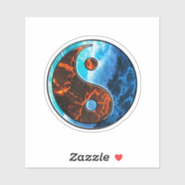 陰陽 – 火と水 – ステッカー シール