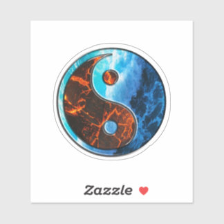 陰陽 – 火と水 – ステッカー シール