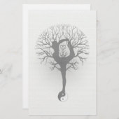 陰陽、生命の樹、女性、ヨガ 便箋 (正面/裏面)