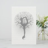 陰陽、生命の樹、女性、ヨガ 便箋 (スタンド正面)