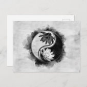 陰陽 – 蓮の花 ポストカード (正面/裏面)