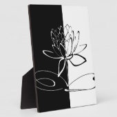 陰陽 黒と白の蓮の花 フォトプラーク (側面)