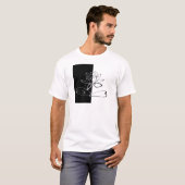陰陽 黒と白の蓮の花 Tシャツ (正面フル)