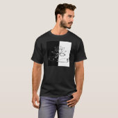 陰陽 黒と白の蓮の花 Tシャツ (正面フル)