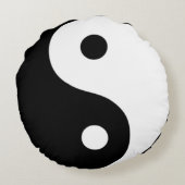 陰陽B&Wの円形の枕 ラウンドクッション (裏面)