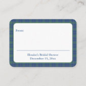 陳腐なシックなクリスマスツリー表示シャワー エンクロージャーカード (裏面)