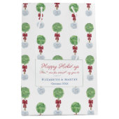 陳腐なシックなボクウッドトピアリーメリークリスマス ミディアムペーパーバッグ (正面)